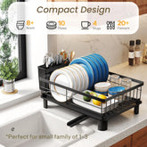 Dish Drying Rack – Space-Saving Stainless Steel Drainer with Utensil Holder & Drainboard